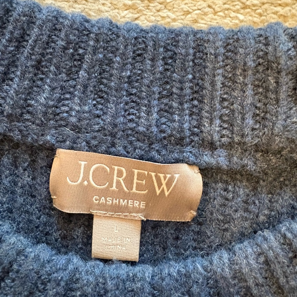 J. Crew Ribbed cashmere cropped crewneck sweater, Large - Picture 5 of 7